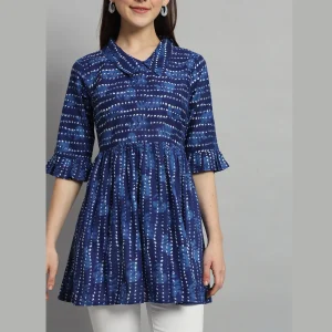 Women Casual Wear Blue Tops Dress S-2XL - Image 5
