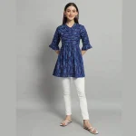 Women Casual Wear Blue Tops Dress S-2XL - Image 6