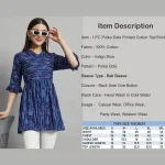 Women Casual Wear Blue Tops Dress S-2XL - Image 8