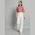 Women Casual Wear Maroon Arrow Print Tops Dress - Image 6