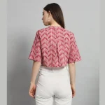 Women Casual Wear Maroon Arrow Print Tops Dress - Image 7