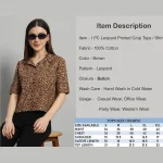 Women Fashion Brown Panther Print Cotton Crop Tops - Image 8