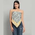Women Floral Print Square Scarf