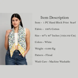 Women Floral Print Square Scarf - Image 8