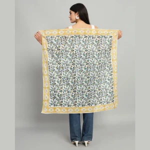Women Floral Print Square Scarf - Image 5