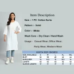 Holi Special White Cotton Kurti for Women - Image 9