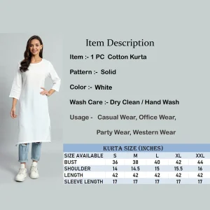 Holi Special White Cotton Kurti for Women - Image 9