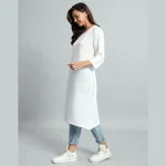 Holi Special White Cotton Kurti for Women - Image 3