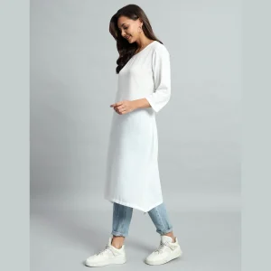 Holi Special White Cotton Kurti for Women - Image 3