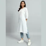 Holi Special White Cotton Kurti for Women - Image 5