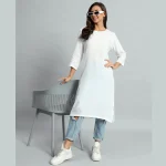 Holi Special White Cotton Kurti for Women - Image 6