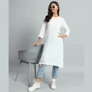 Holi Special White Cotton Kurti for Women - Image 6