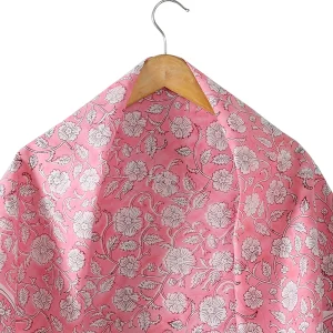 Women Pink Floral Printed Cotton Stole - Image 3