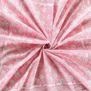 Women Pink Floral Printed Cotton Stole - Image 6
