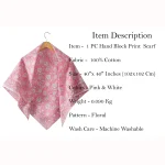 Women Pink Floral Printed Cotton Stole - Image 7