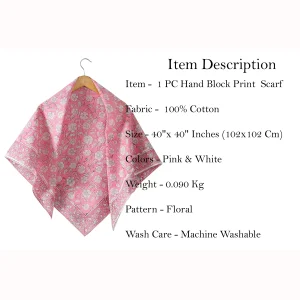 Women Pink Floral Printed Cotton Stole - Image 7