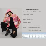 Women Pink Patchwork Oversized Shirt - Image 8