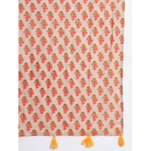 Women Pure Cotton Scarf Beige Floral Printed - Image 5
