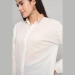 Women White Office Wear Cotton Shirts - Image 5