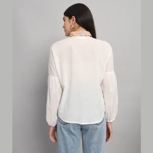 Women White Office Wear Cotton Shirts - Image 7