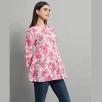 Women's Beach Party Pink Floral Print Tops - Image 4