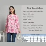Women's Beach Party Pink Floral Print Tops - Image 8