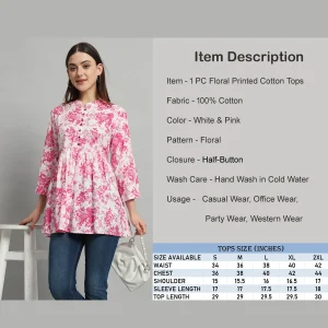 Women's Beach Party Pink Floral Print Tops - Image 8