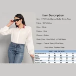 Women's Full Sleeve White Cotton Shirts - Image 9