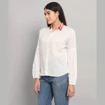 Women's Full Sleeve White Cotton Shirts - Image 5