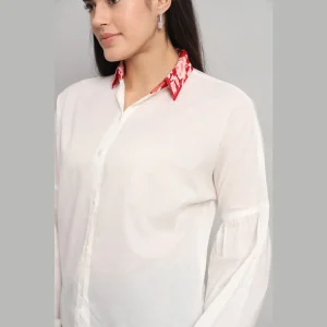 Women's Full Sleeve White Cotton Shirts - Image 6