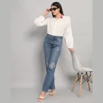 Women's Full Sleeve White Cotton Shirts - Image 8