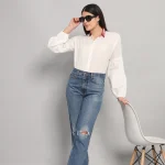 Women's Full Sleeve White Cotton Shirts
