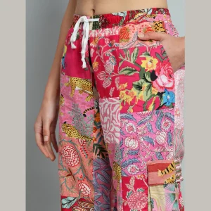 Women's Pink Patchwork Trousers Size 28 To 36 - Image 6