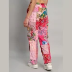 Women's Pink Patchwork Trousers Size 28 To 36 - Image 7