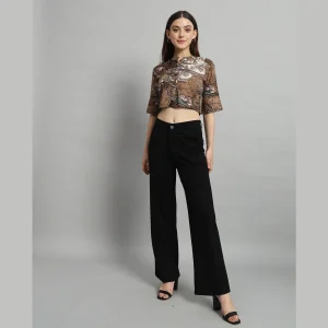 Women's Summer Brown Paisley Print Short Sleeve Tops / T-Shirt - Image 6