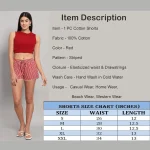 Women's Summer Cotton Shorts Red Stripe - Image 8