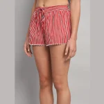 Women's Summer Cotton Shorts Red Stripe - Image 6