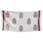 Women's White Floral Print 100%Cotton Towel