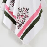 Women's White Floral Print 100%Cotton Towel - Image 6