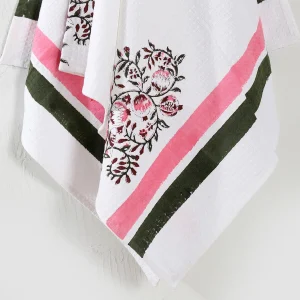 Women's White Floral Print 100%Cotton Towel - Image 6