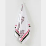 Women's White Floral Print 100%Cotton Towel - Image 2