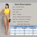 Women's Workout Wear Shorts Brown Triangle Print - Image 8