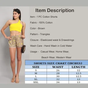 Women's Workout Wear Shorts Brown Triangle Print - Image 8