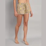 Women's Workout Wear Shorts Brown Triangle Print - Image 5