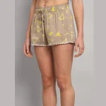 Women's Workout Wear Shorts Brown Triangle Print - Image 6