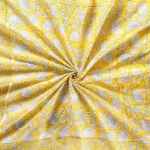 Yellow Floral Print Pure Cotton Scarf 40"x 40" - Image 6