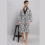 Zebra Printed Men's Kimono Bathrobe