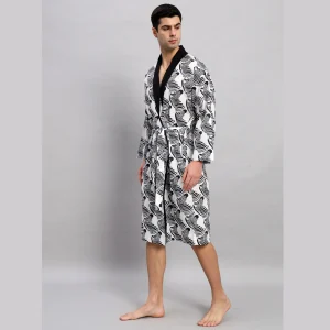 Zebra Printed Men's Kimono Bathrobe - Image 5