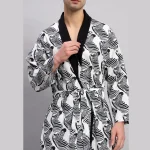Zebra Printed Men's Kimono Bathrobe - Image 2