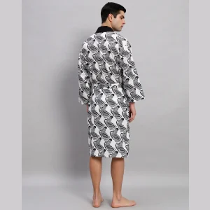 Zebra Printed Men's Kimono Bathrobe - Image 6